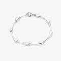 Silver Polished Teardrop Link Necklace