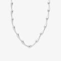 Silver Polished Teardrop Link Necklace