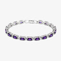Silver Synthetic Amethyst Tennis Bracelet