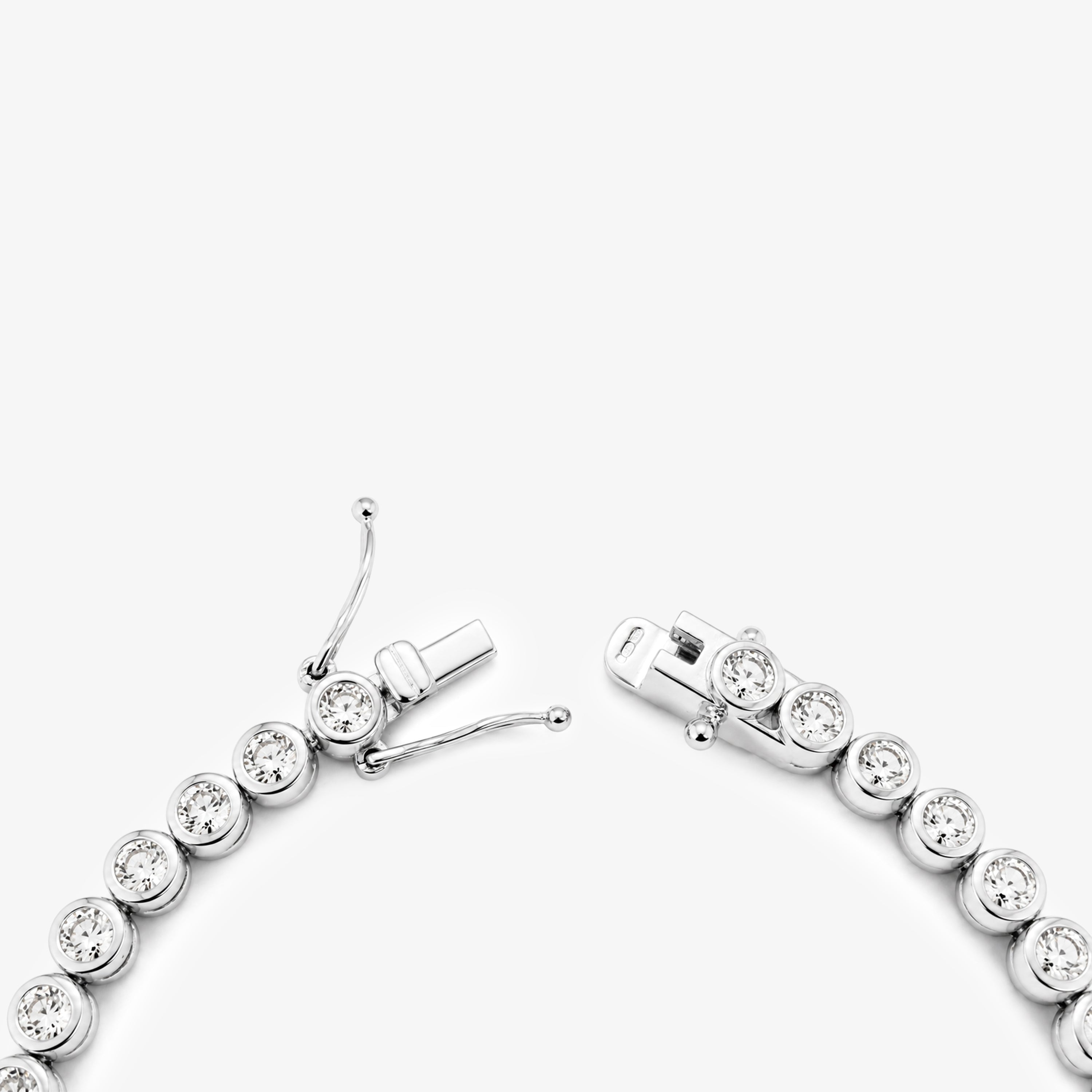 Silver CZ Bezel Set Tennis Bracelet