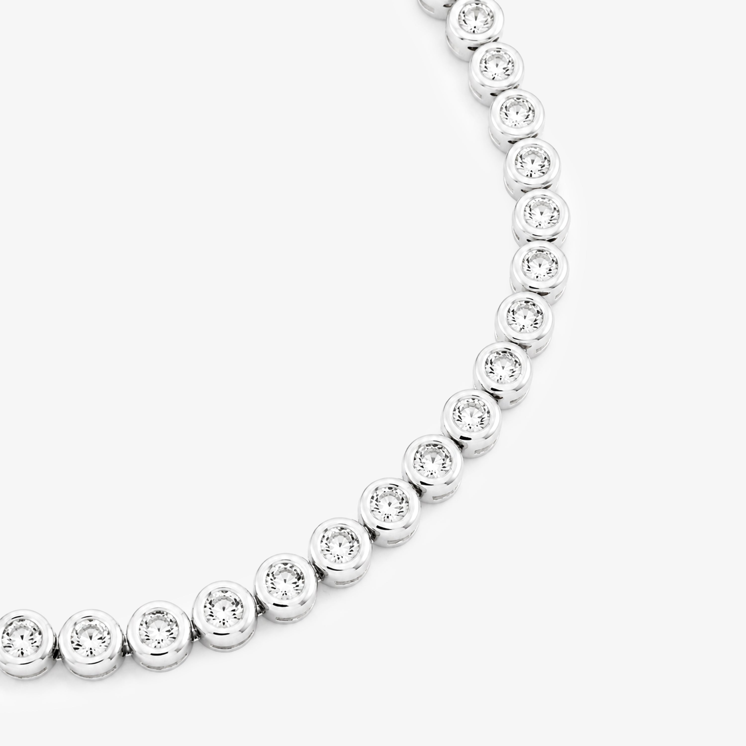 Silver CZ Bezel Set Tennis Bracelet