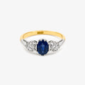 18ct Yellow & White Gold Sapphire and Diamond Three Stone Ring