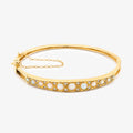 18ct Yellow Gold Victorian Opal & Diamond Hinged Bangle
