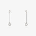 18ct White Gold Diamond Bar Drop Earrings