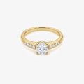 18ct Yellow Gold Diamond Solitaire Ring with Diamond Set Shoulders