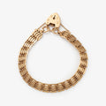 9ct Yellow Gold Vintage Diamond Cut Gate Bracelet with Heart Padlock