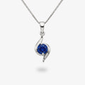 9ct White Gold Sapphire Twist Pendant Necklace