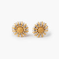 Asprey & Garrard 18ct Two-Tone Gold Daisy Clip & Stud Earrings