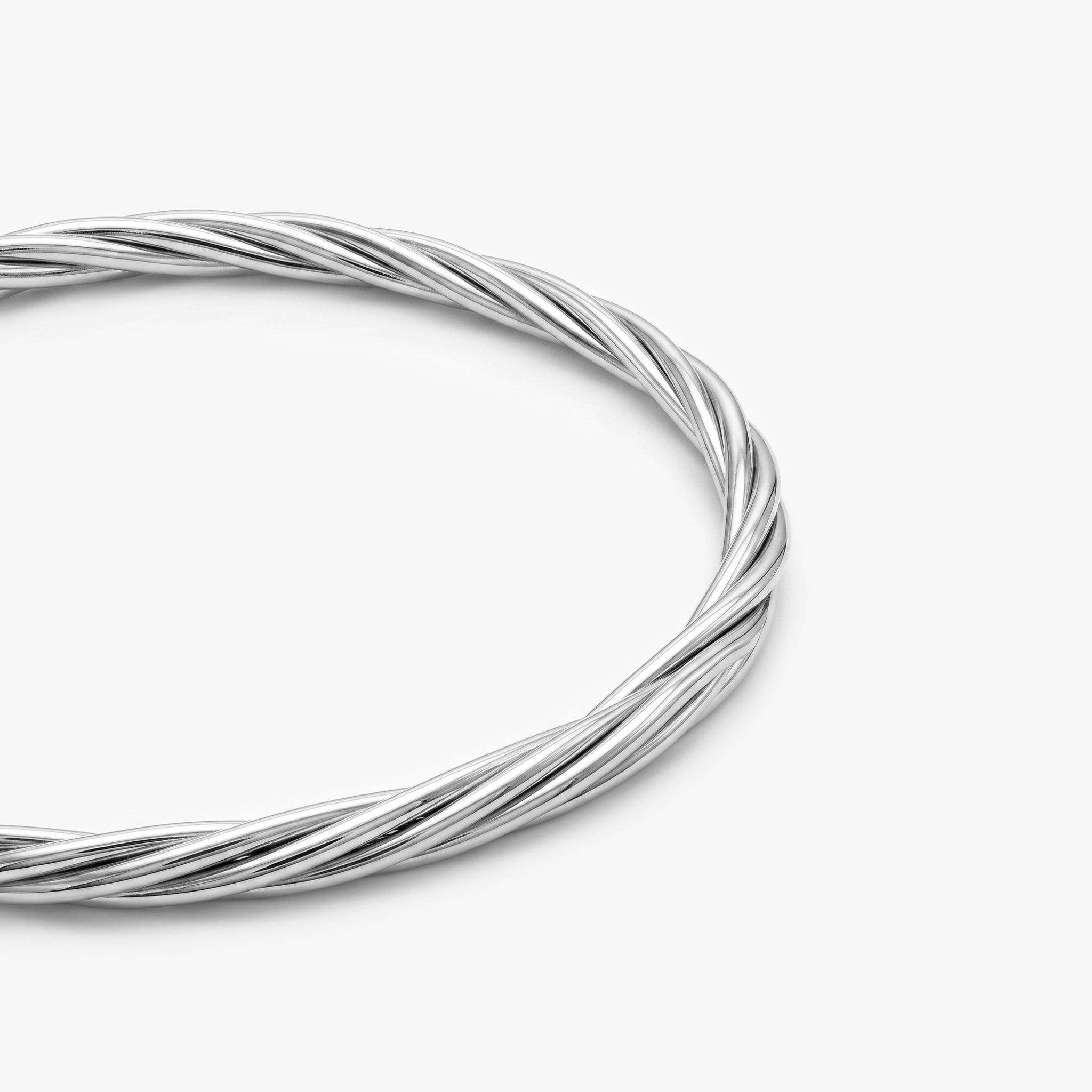 Sterling Silver Twisted Rope Bangle