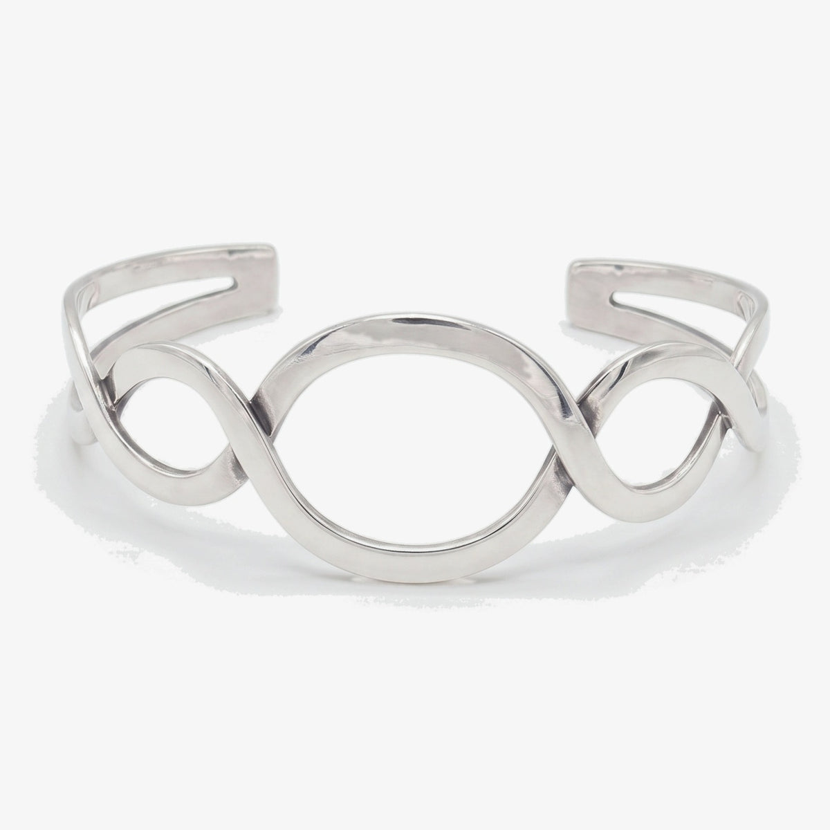 Sterling Silver Open Twist Cuff Bangle