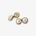 Vintage 9ct Yellow Gold Mother of Pearl Chain Link Cufflinks