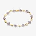 9ct Yellow Gold Tanzanite Flower Bracelet