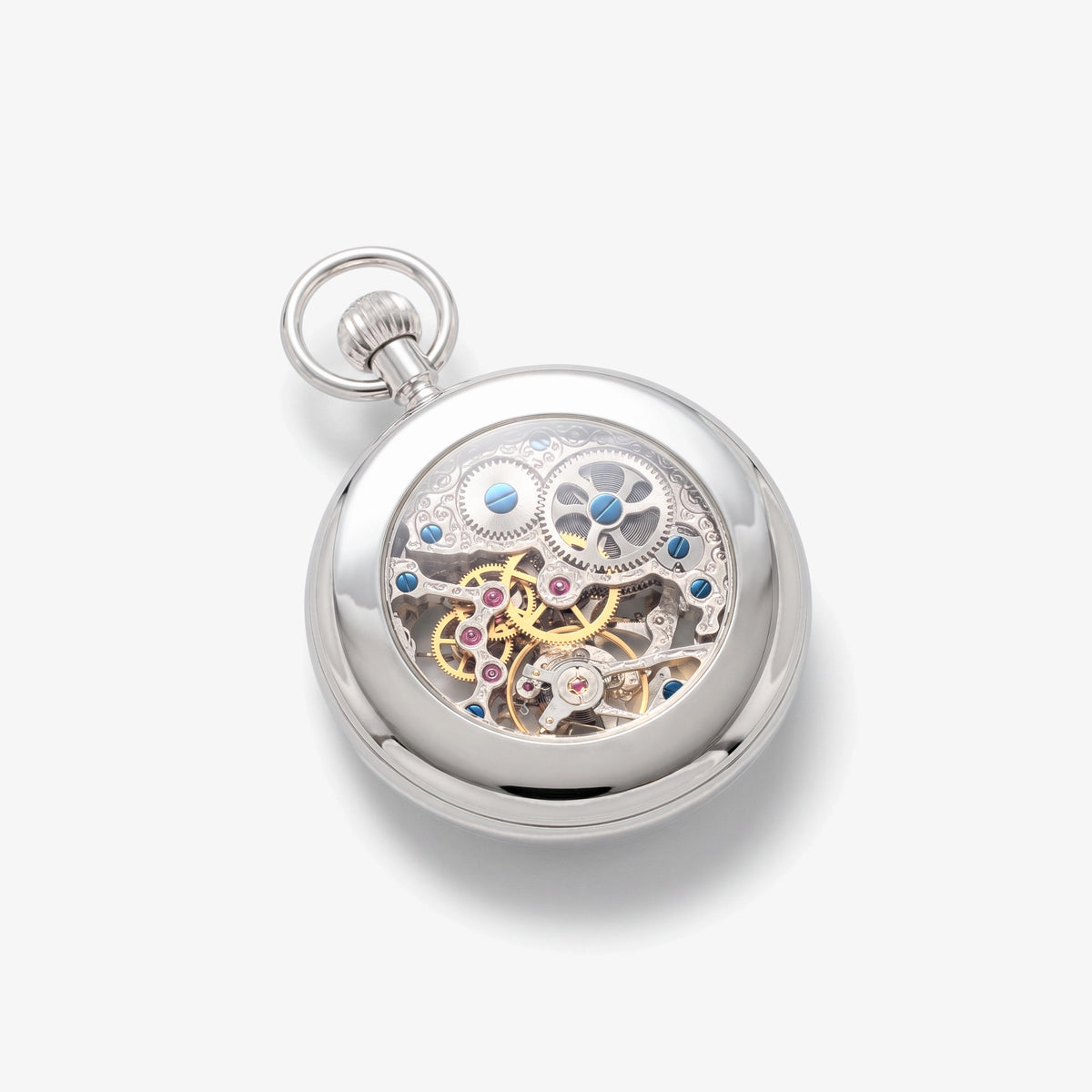 Woodford Skeleton Moonphase Mechanical Pocket Watch