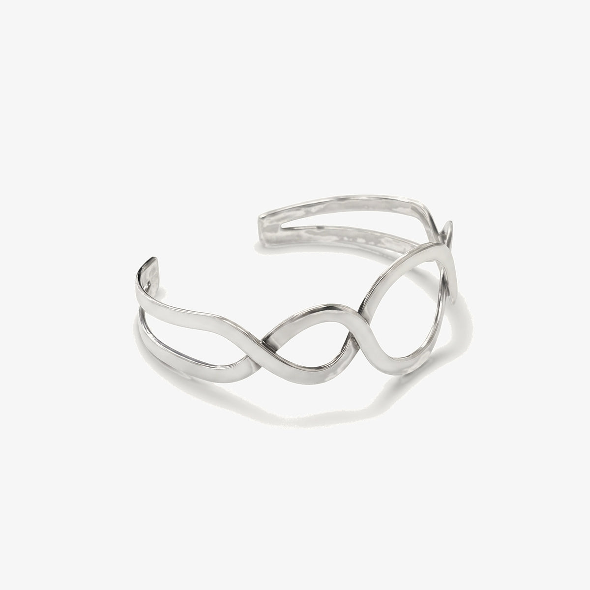 Sterling Silver Open Twist Cuff Bangle