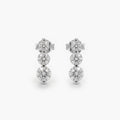9ct White Gold Graduated CZ Triple Drop Stud Earrings