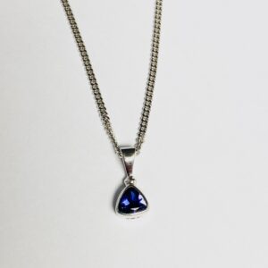 9ct Tanzanite pendant on white gold chain