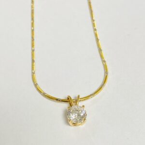 Solitaire diamond pendant set in 18ct yellow gold