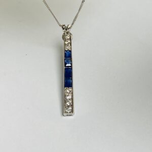 Platinum Sapphire & Diamond pendant