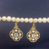 Aquamarine, Pearl & Diamond Earrings - Image 2