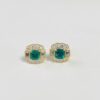 18ct Emerald & Diamond earrings - Image 3