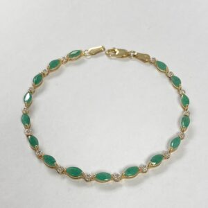 10ct Emerald & Diamond Bracelet