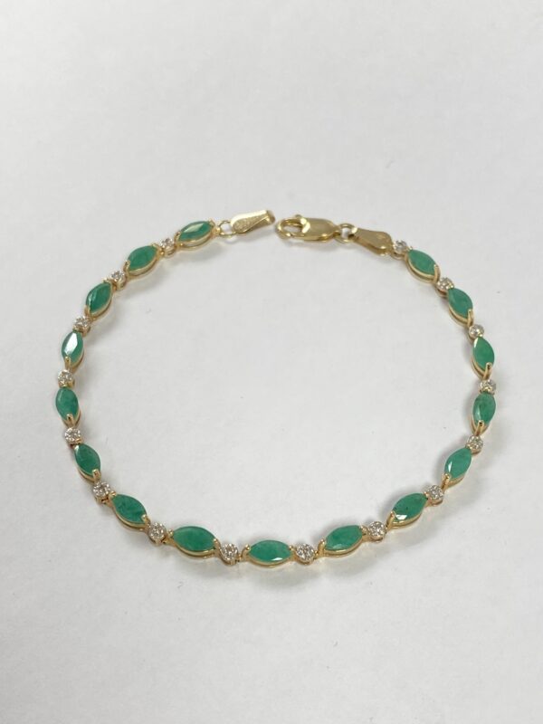 10ct Emerald & Diamond Bracelet - Image 2