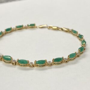 10ct Emerald & Diamond Bracelet