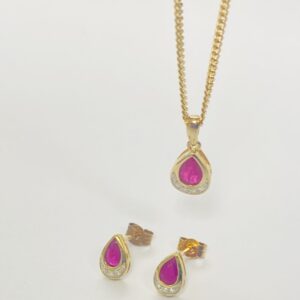 9ct Ruby & Diamond Pendant