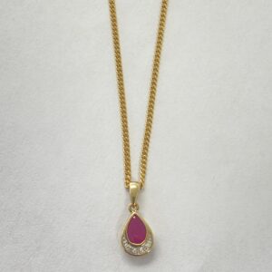 9ct Ruby & Diamond Pendant