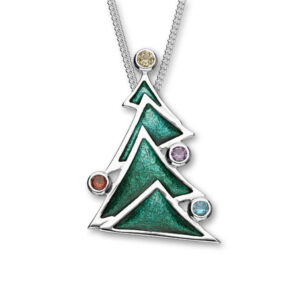 Silver & Enamel Xmas Tree Pendant